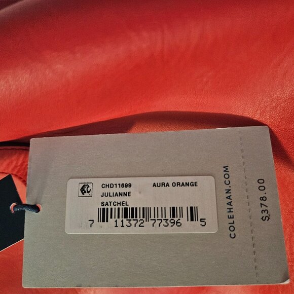 Cole Haan Leather Julianne Aura Orange Bag New - Picture 6 of 9